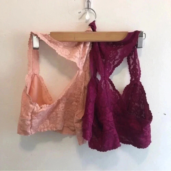 Intimately Free People Galloon Lace Racerback Bra Bundle of‎ 2 Bralettes Size S - Picture 6 of 11
